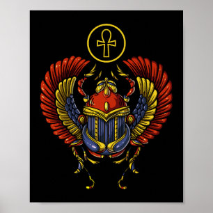 Scarab Ankh Egyptian Öga of Horus Ancient Symbol Poster