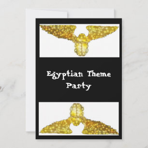 Scarab Beatle guld Egyptian temaparty Inbjudningar