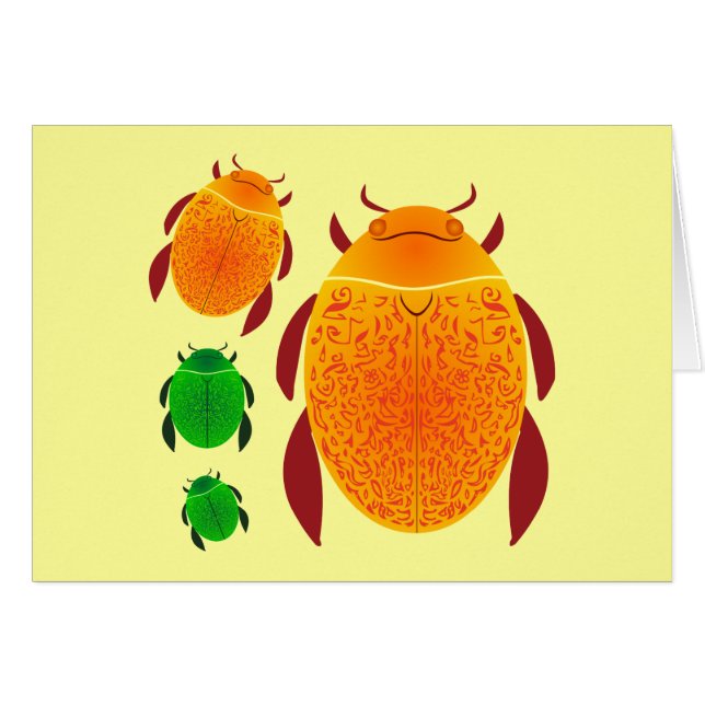 Scarab Beetle Hälsningskort (Framsidan Horizontal)