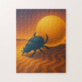Scarab Beetle Puzzle Divine Helig Guld Pussel