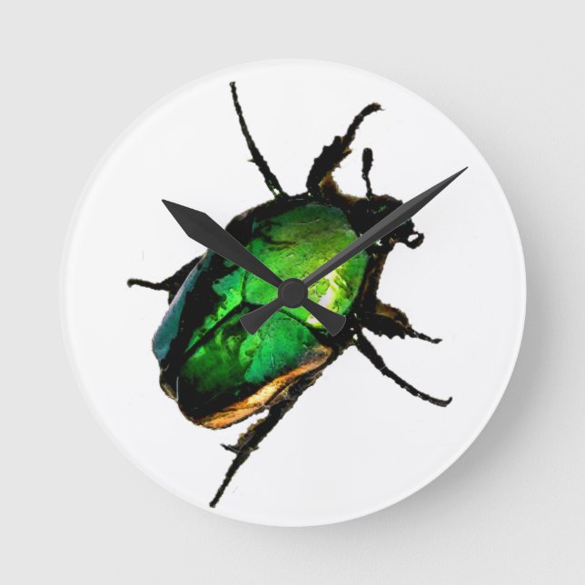 Scarab Beetle Rund Klocka (Framsida)