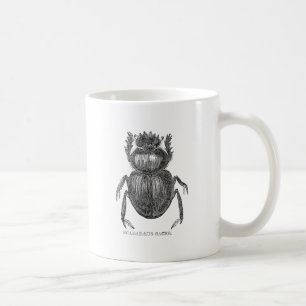 Scarab Beetle Vintage penna och bläck teckning Kaffemugg