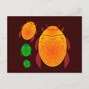 Scarab Beetle Vykort