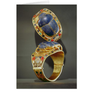 Scarab bracelet från Grav i Tutankhamun Hälsningskort