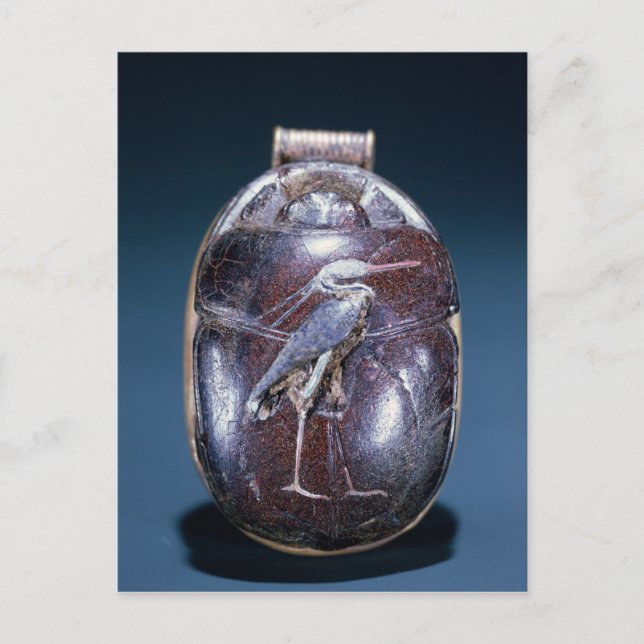 Scarab med Heron, från Grav i Tutankhamun Vykort (Framsida)