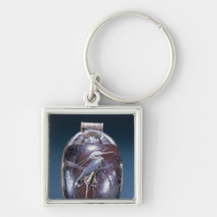Scarab med heronen, från graven av Tutankhamun Fyrkantig Silverfärgad Nyckelring