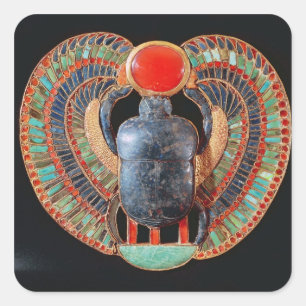 Scarab-pectorin, från grav i Tutankhamun Fyrkantigt Klistermärke