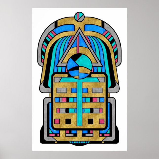 Scarabesque - Art Deco Art nouveau Geometric Poster (Framsidan)