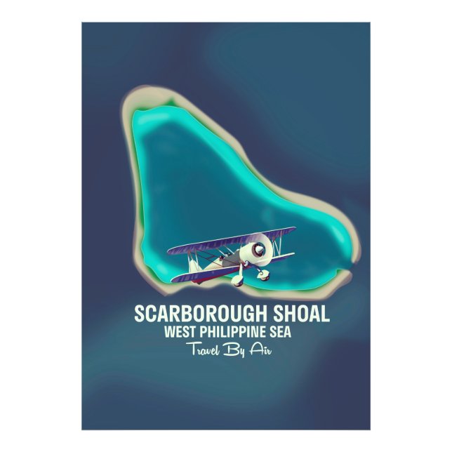 Scarborough Shoal Väster Philippine Sea Karta Fototryck (Framsidan)