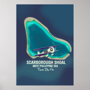 Scarborough Shoal Väster Philippine Sea Karta Poster