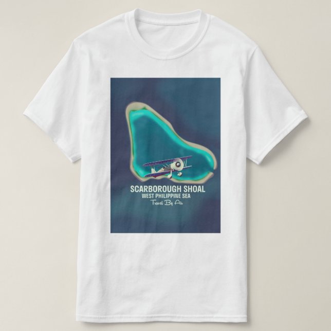 Scarborough Shoal Väster Philippine Sea Karta T Shirt (Design framsida)