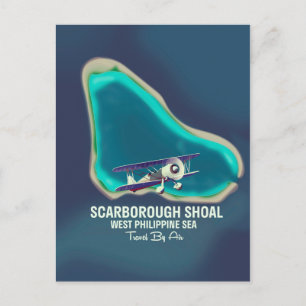 Scarborough Shoal Väster Philippine Sea Karta Vykort