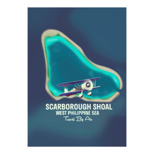 Scarborough Shoal Västra Filippinska sjön Karta Fototryck
