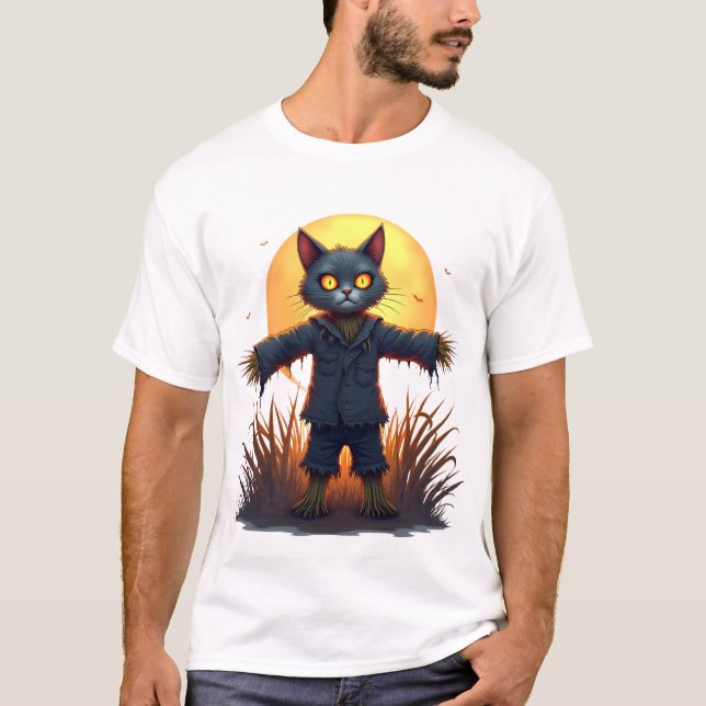 Scarecrow Cat Sentinel T Shirt (Framsida)