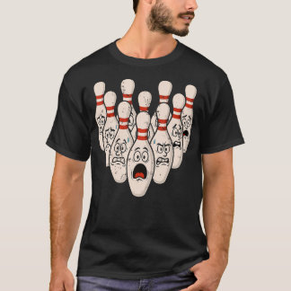 Scared Bowling Pins Tee For Bowler Bowling Joke St