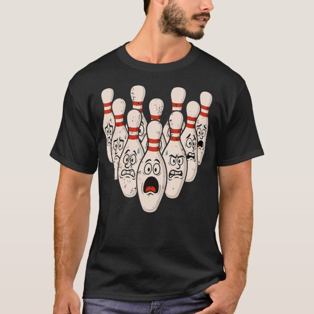 Scared Bowling Pins Tee For Bowler Bowling Joke St (Framsida)