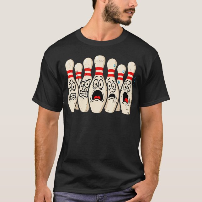 Scared Bowling Pins Tee For Bowler Bowling Joke St (Framsida)