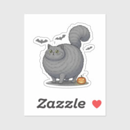 Scaredy Brit - British Shorthair Cat Halloween Klistermärken