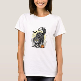Scaredy Cat - Fluffy Spooky Halloween Woman T Shirt