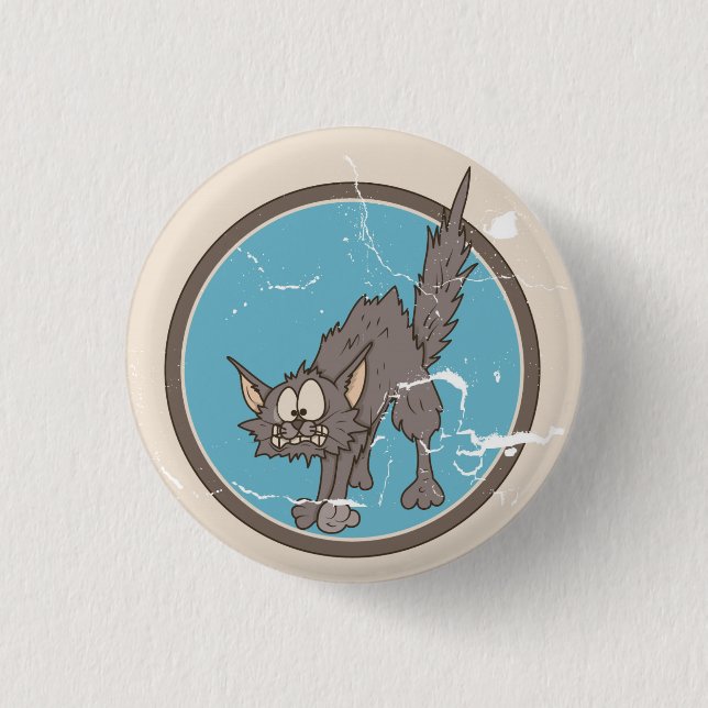 Scaredy Cat Halloween Button Knapp (Framsida)