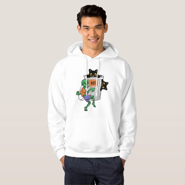 Scaredy Cat Halloween Hoodie (Hel framsida)