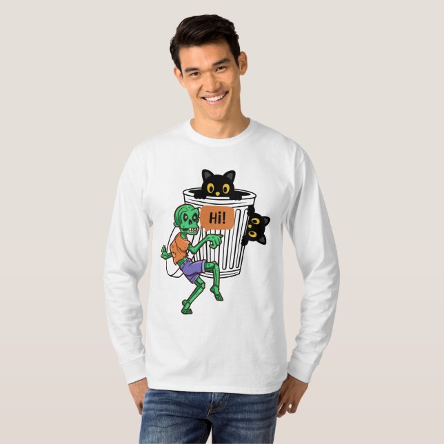 Scaredy Cat Halloween T Shirt (Hel framsida)