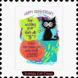 Scaredy Cat Legend Bröllopsjubileum Kort