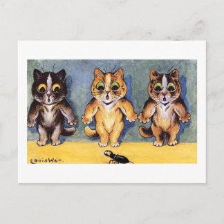 Scaredy Cats av Louis Wain Vykort