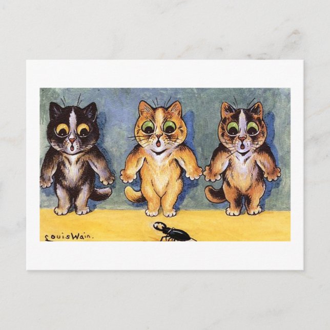 Scaredy Cats av Louis Wain Vykort (Framsida)