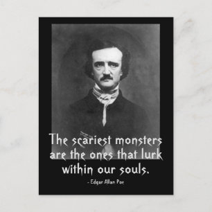 Scariest Monsters Edgar Allan Poe Vykort