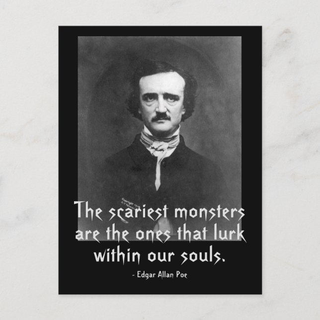 Scariest Monsters Edgar Allan Poe Vykort (Framsida)