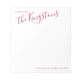 Scarlen Family Namn-skript, Anteckningsblock