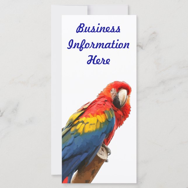 Scarlen Macaw 2012 Calendar Bookmark Rack Card (Framsida)