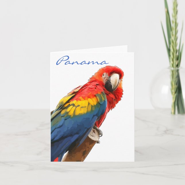 Scarlen Macaw Panama-anteckningskort Helgkort (Framsida)