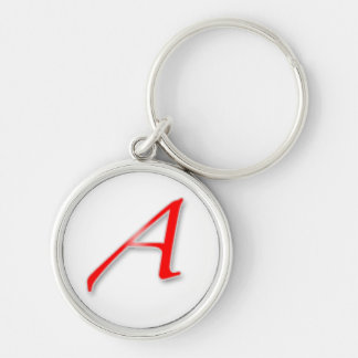 "Scarlet A" Keychain Rund Silverfärgad Nyckelring