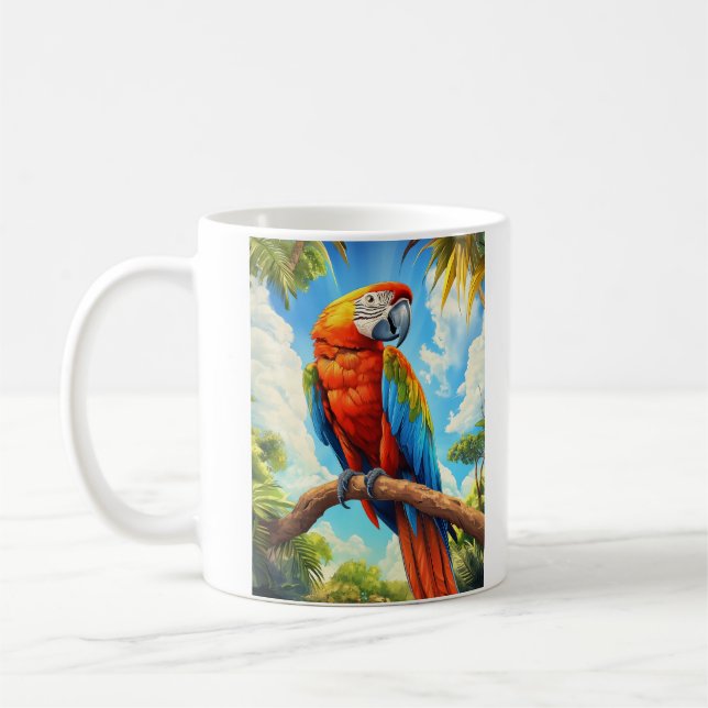 Scarlet ara kaffemugg (Vänster)