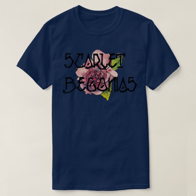 Scarlet Begonias vattenfärg  T Shirt (Design framsida)