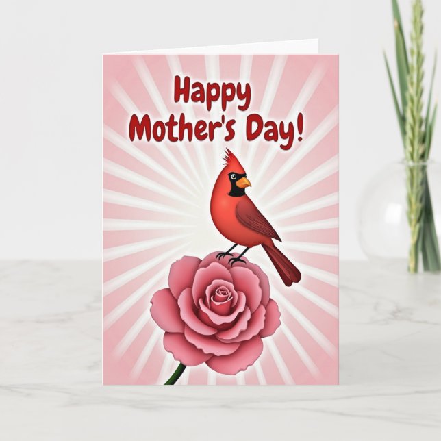 Scarlet Bird Morsdagsros Kort (Framsida)