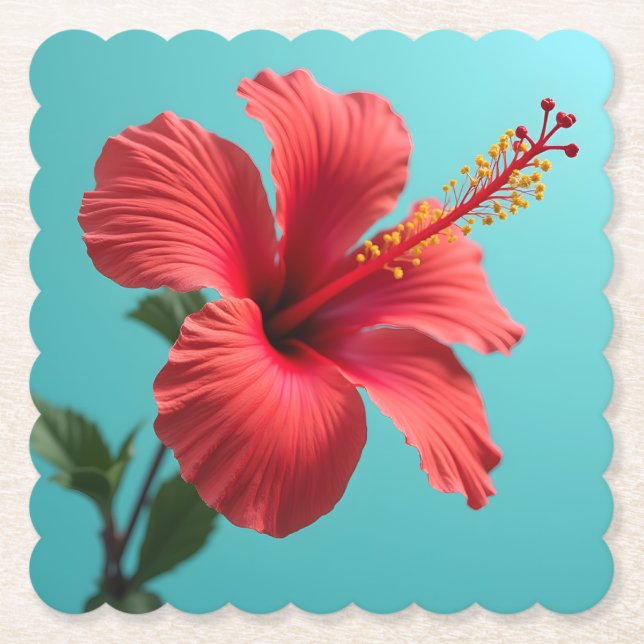 Scarlet Bloom: Den röda hibiskusens strålglans Underlägg Papper (Framsida)