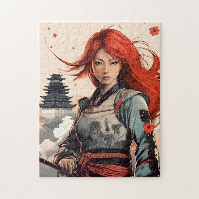 Scarlet Blossom Samurai Pussel (Vertikal)