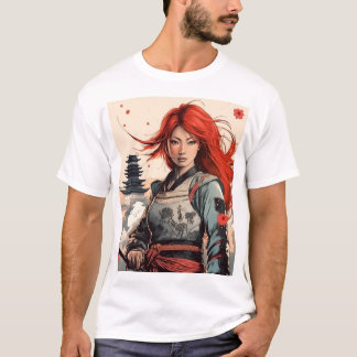Scarlet Blossom Samurai T Shirt