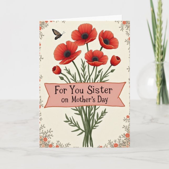 Scarlet Bouquet Morsdags kort (Framsida)