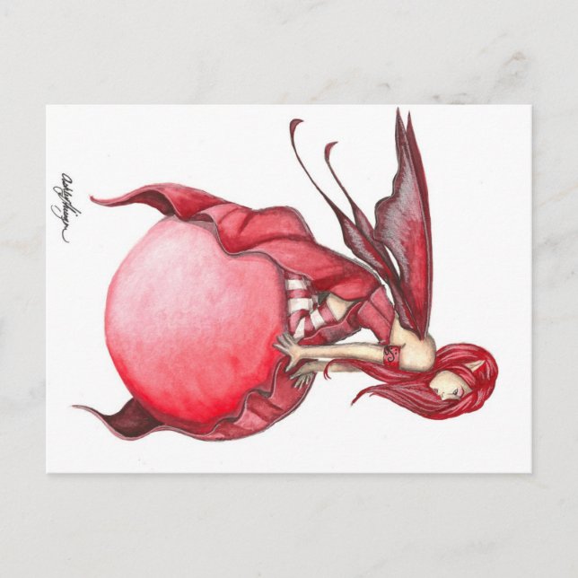 Scarlet Bubble Fairy-vykort Vykort (Framsida)