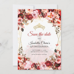 Scarlet Enchanted Blommigt Guld Princess Quinceane Meddelande