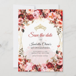 Scarlet Enchanted Blommigt Guld Princess Quinceane Meddelande