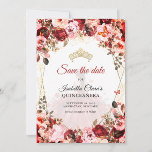 Scarlet Enchanted Blommigt Guld Princess Quinceane Meddelande