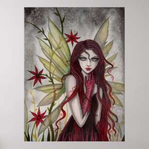 Scarlet Fairy Fantasy Konst av Molly Harrison Poster