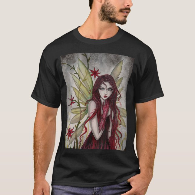Scarlet Fairy gotisk fantasikonst Tee (Framsida)