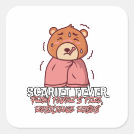 Scarlet feber - från feberelden, motståndskraft St Fyrkantigt Klistermärke