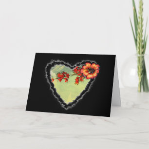 Scarlet Flowers Heart Valentine Kärlek Romantik Ca Helgkort